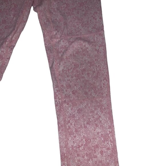 Gymshark Women's S Small Leggings Cropped Pink White Space Dye High Waist - Picture 3 of 7